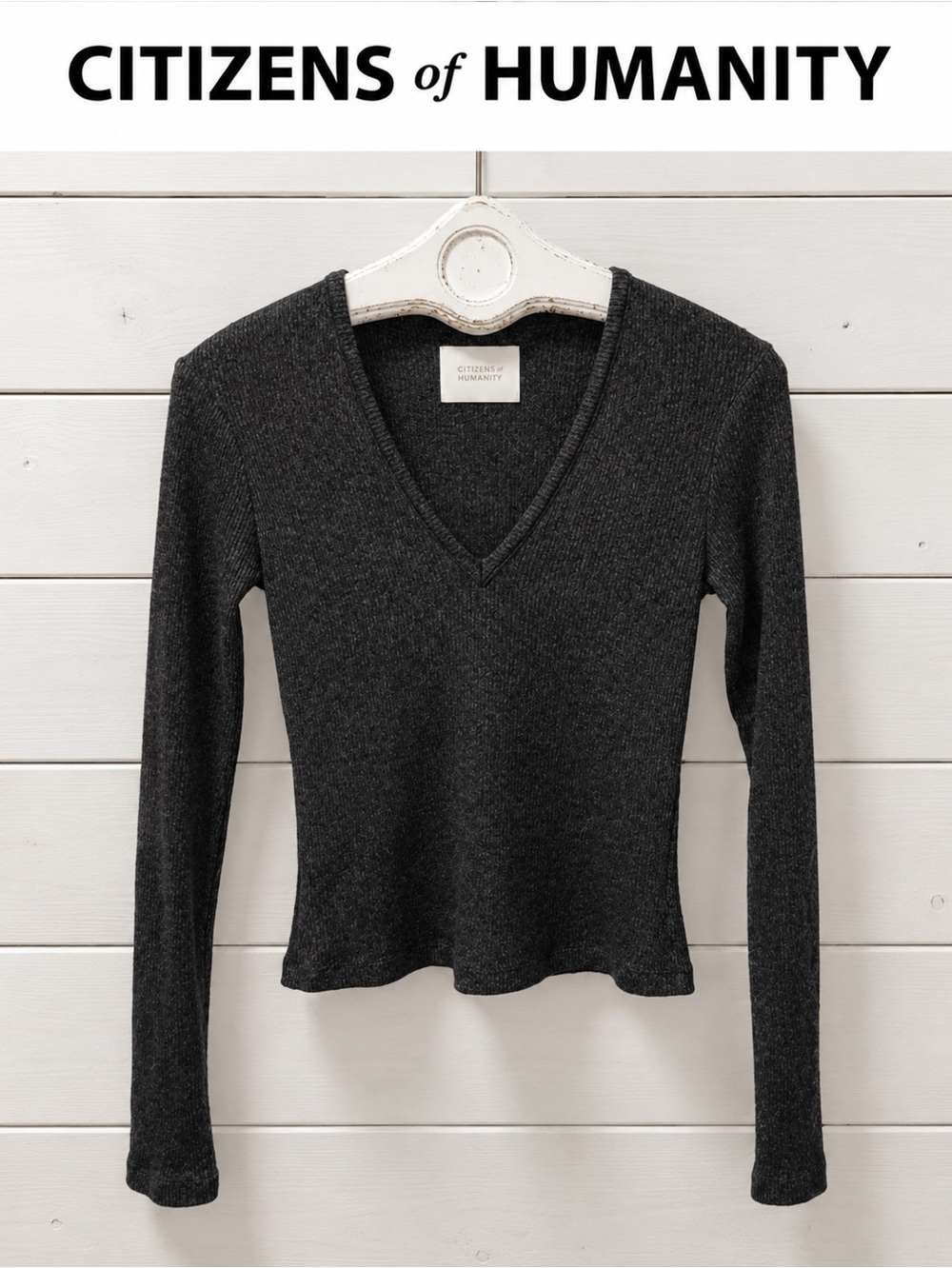 Citizens of Humanity Ribbed V-Neck Sweater – Size M